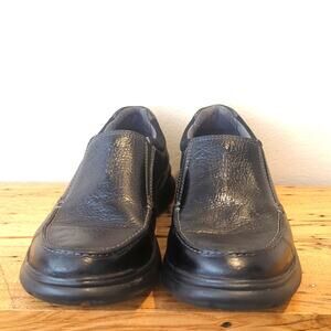 Clarks Collection Cotrell Free Black Oily Leather Pebbled Grain Loafer Men's 11M